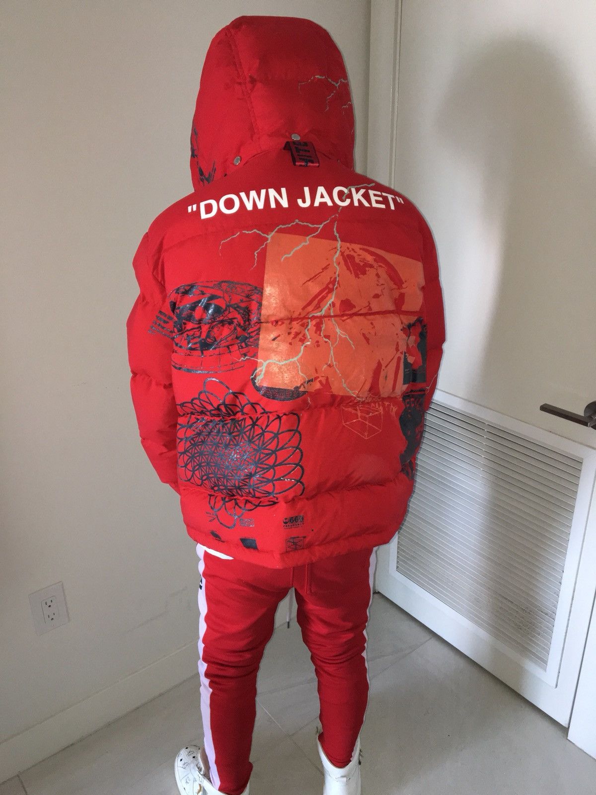 Off-White RED DOWN JACKET Size US L / EU 52-54 / 3 - 2 Thumbnail
