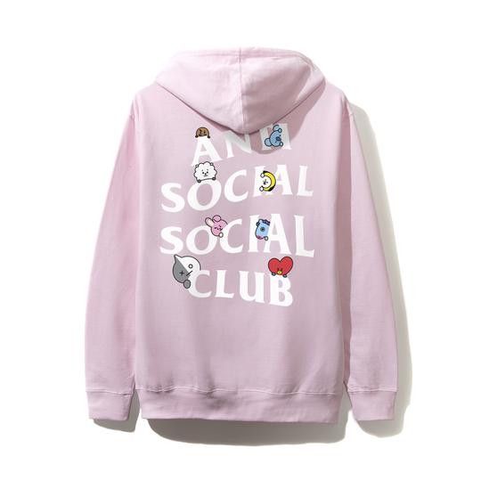 Anti Social Social Club ASSC X BT21 / BTS Peekaboo Pink Hoodie (Small) |  Grailed