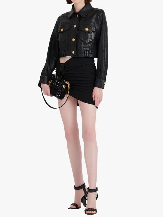 Balmain BALMAIN Women Skirts XF0LB400JC90 BLACK Size 27" / US 4 / IT 40 - 4 Thumbnail