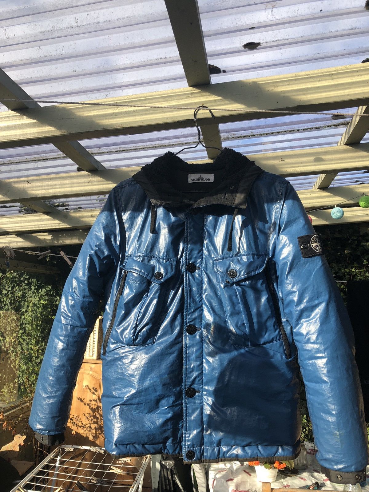 Stone island best sale ice jacket blue