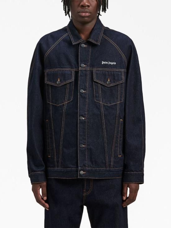 Palm Angels PALM ANGELS Men Jacket PMYE038F23DEN001 4601 Blue Size US M / EU 48-50 / 2 - 6 Thumbnail