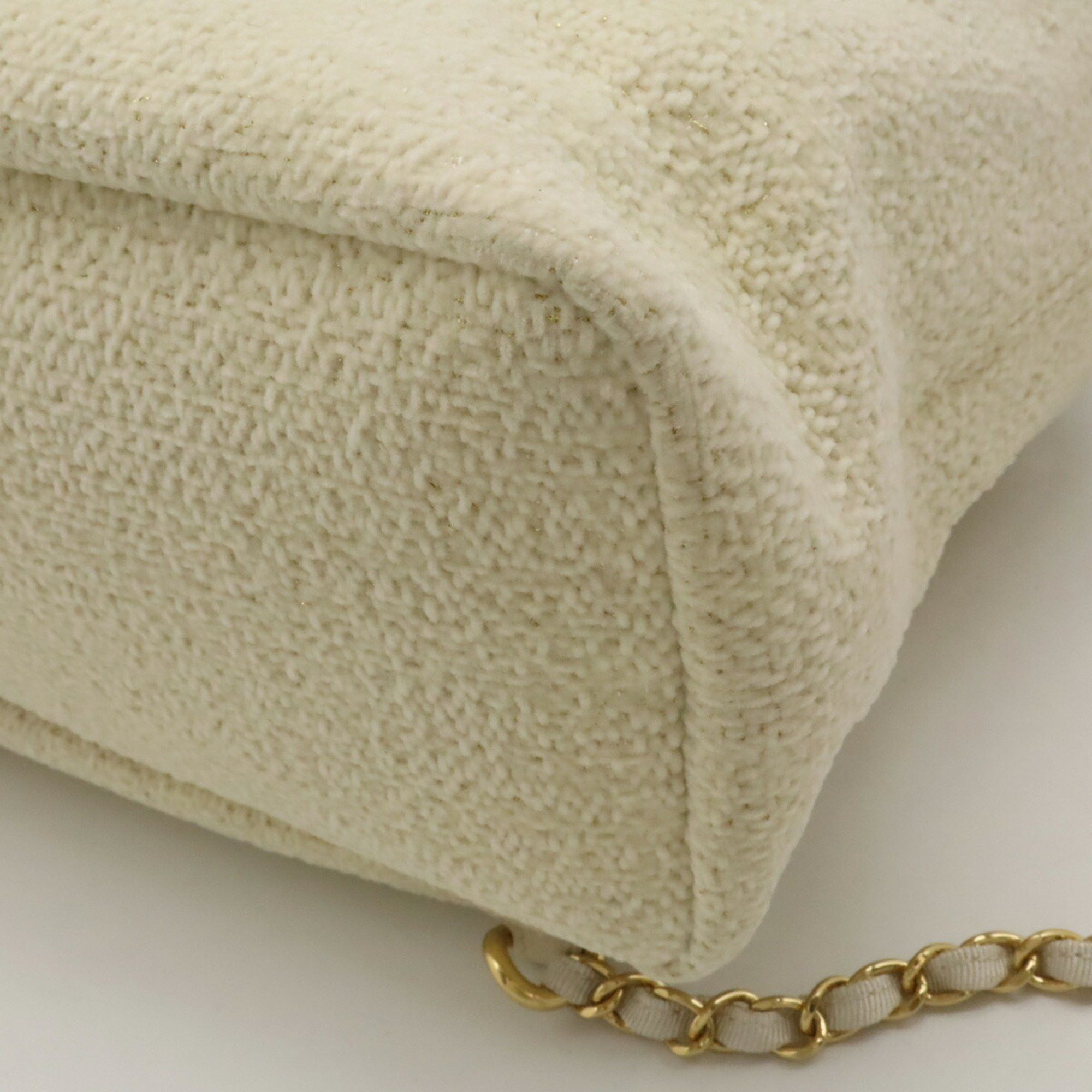 Chanel CHANEL Deauville Line Rucksack Shoulder Bag Chain Velour Light Beige A93787 Size ONE SIZE - 4 Thumbnail
