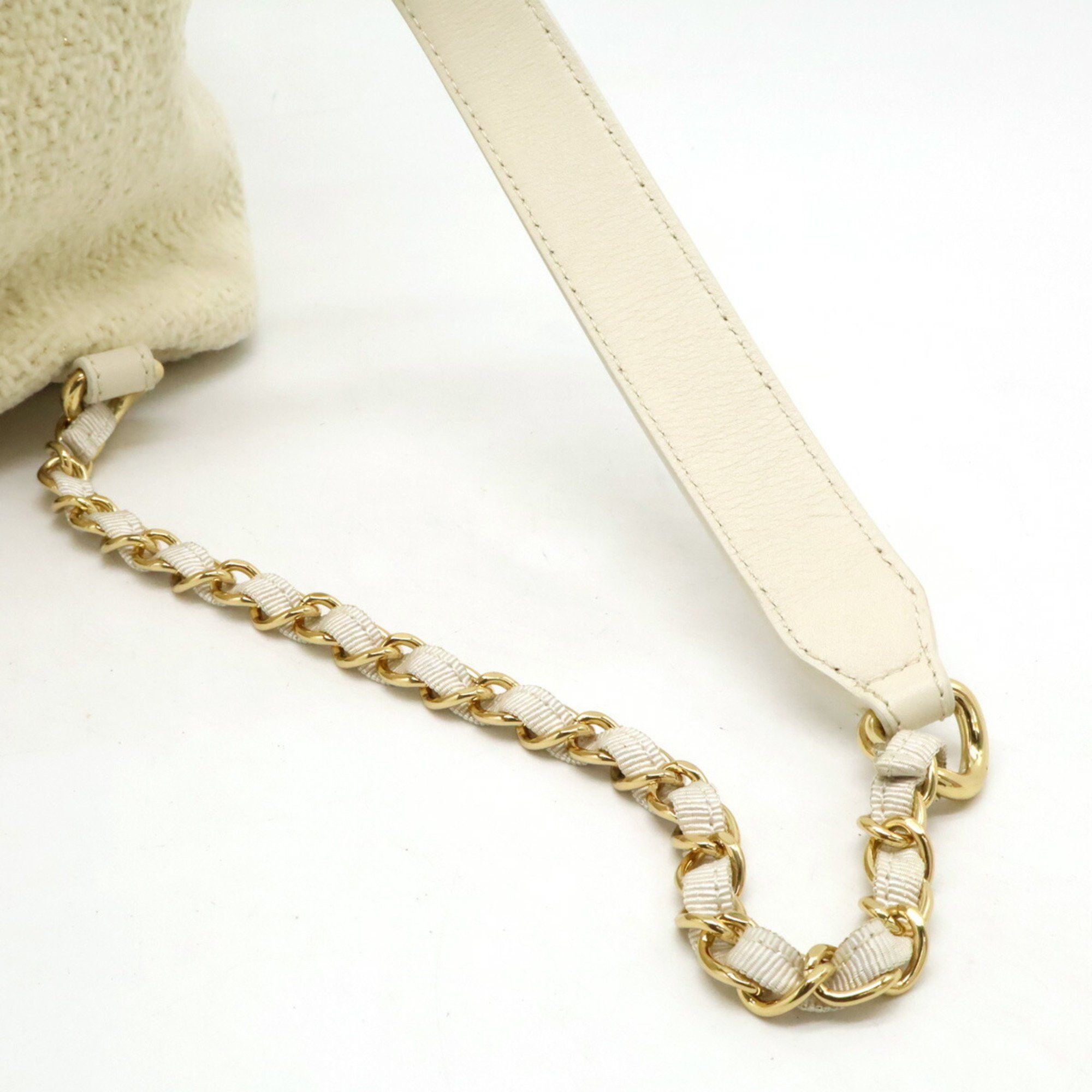 Chanel CHANEL Deauville Line Rucksack Shoulder Bag Chain Velour Light Beige A93787 Size ONE SIZE - 8 Thumbnail