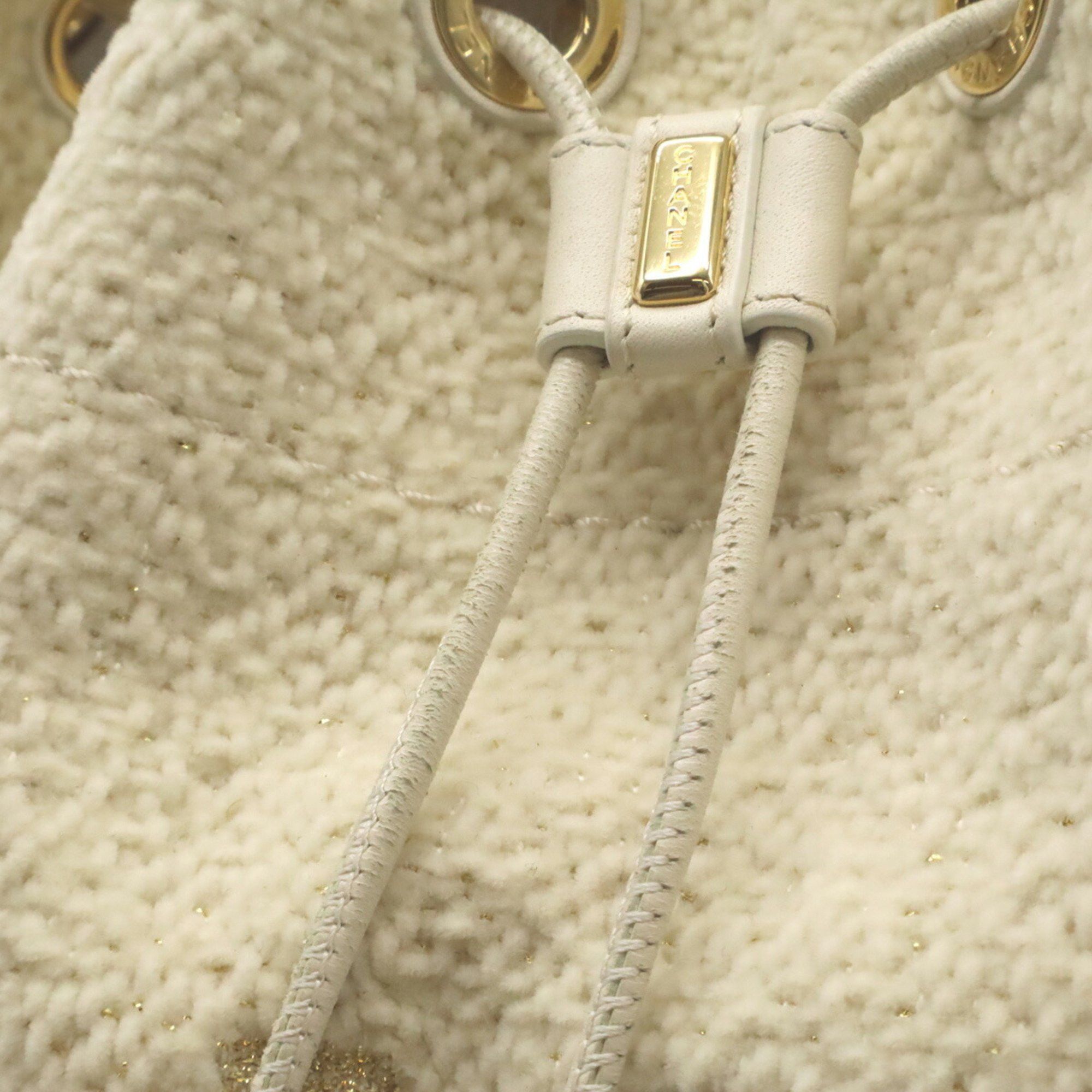Chanel CHANEL Deauville Line Rucksack Shoulder Bag Chain Velour Light Beige A93787 Size ONE SIZE - 9 Thumbnail