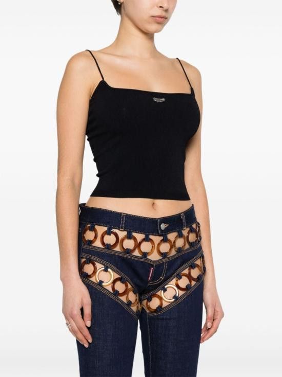 Dsquared2 DSQUARED2 Women Tops S75HA1263S18435 900 BLACK Size S / US 4 / IT 40 - 4 Thumbnail