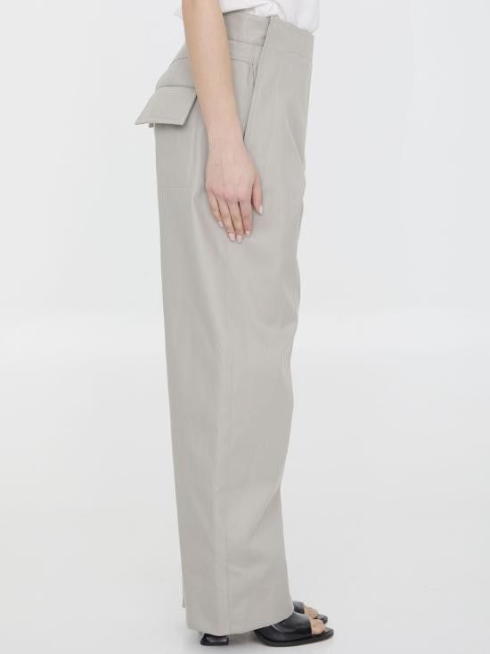 Bottega Veneta BOTTEGA VENETA Women Straight Pants 792238 BEIGE Size 26" / US 2 / IT 38 - 3 Thumbnail