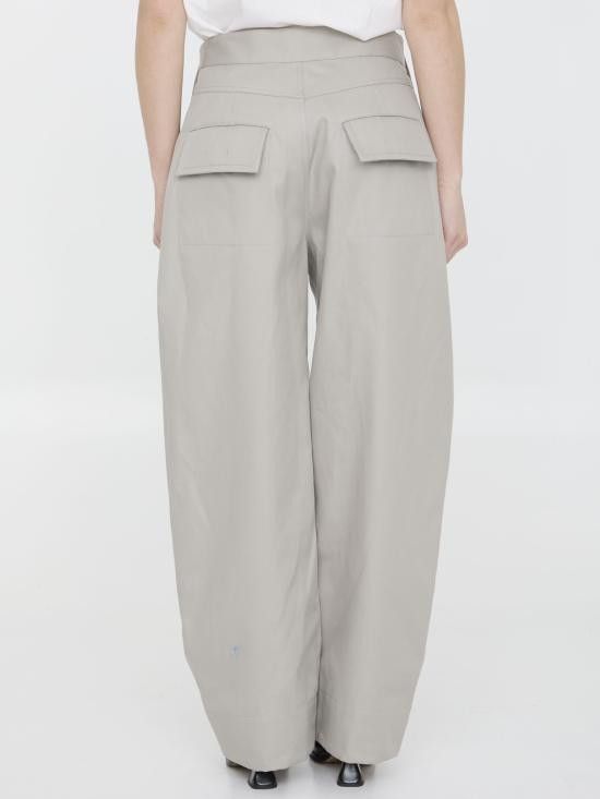 Bottega Veneta BOTTEGA VENETA Women Straight Pants 792238 BEIGE Size 27" / US 4 / IT 40 - 4 Thumbnail
