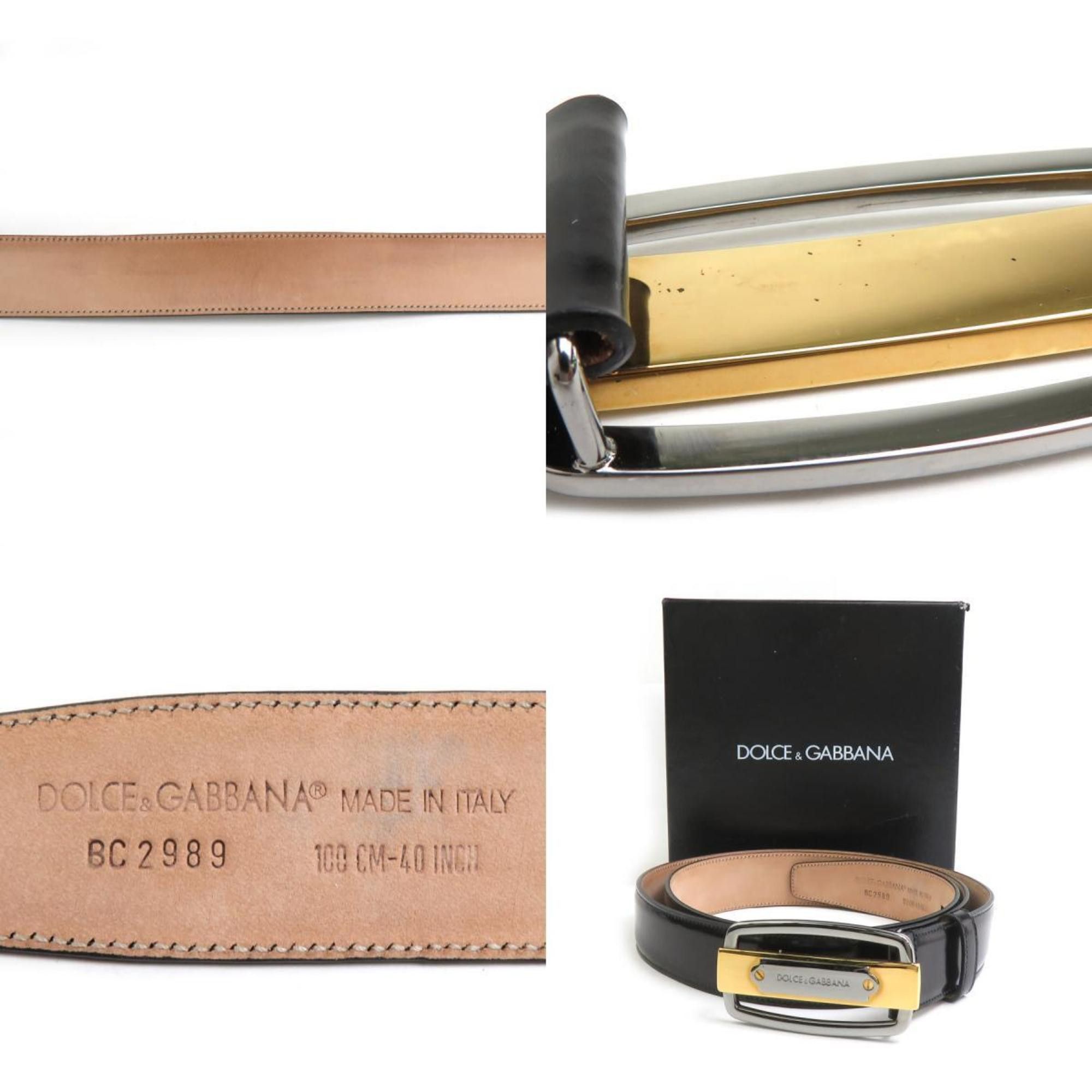Dolce & Gabbana Dolce & Gabbana DOLCE&GABBANA Belt Leather Black Men's h30727k Size ONE SIZE - 5 Thumbnail