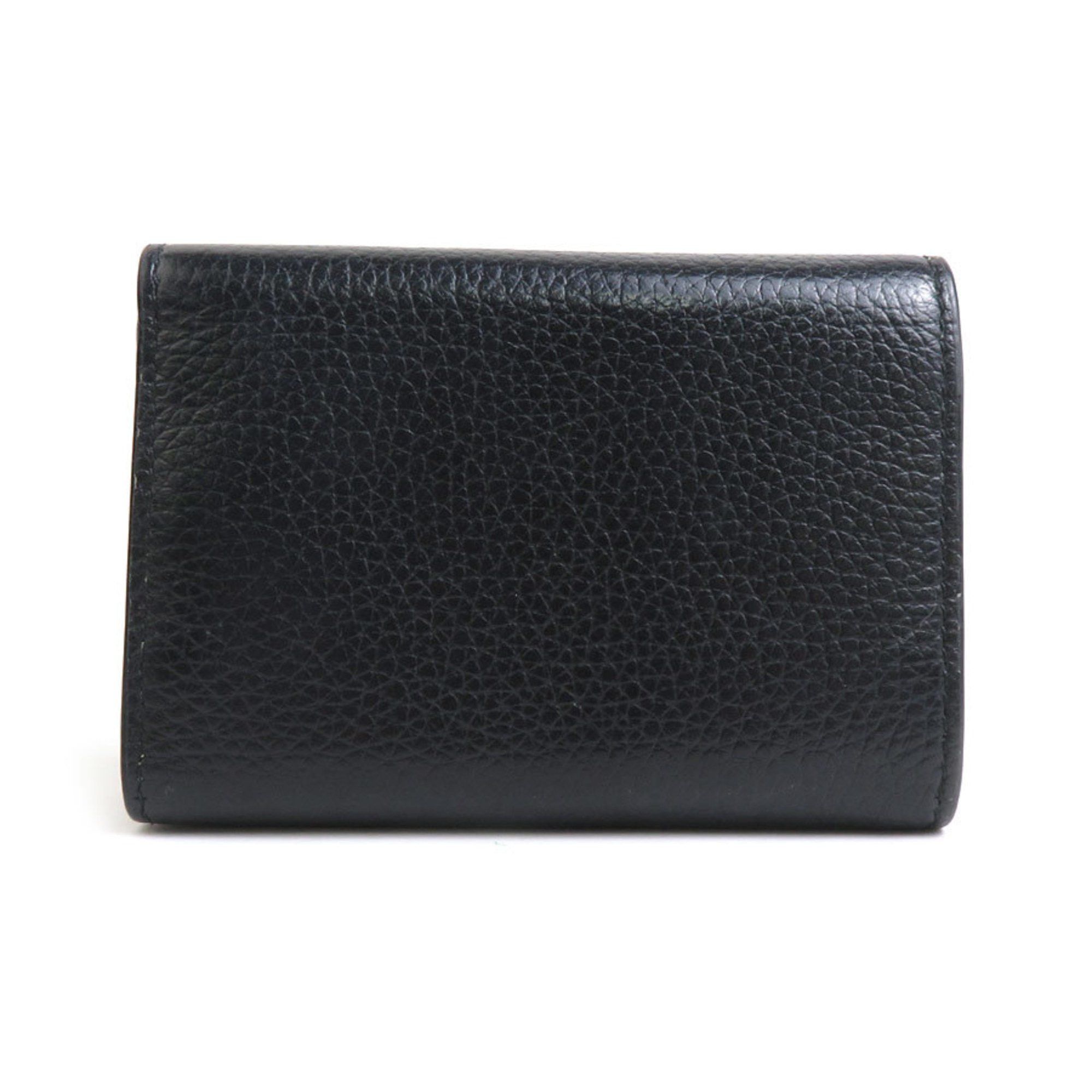 Balenciaga BALENCIAGA Tri-fold Wallet Leather Black Men's Women's 55818k Size ONE SIZE - 2 Thumbnail