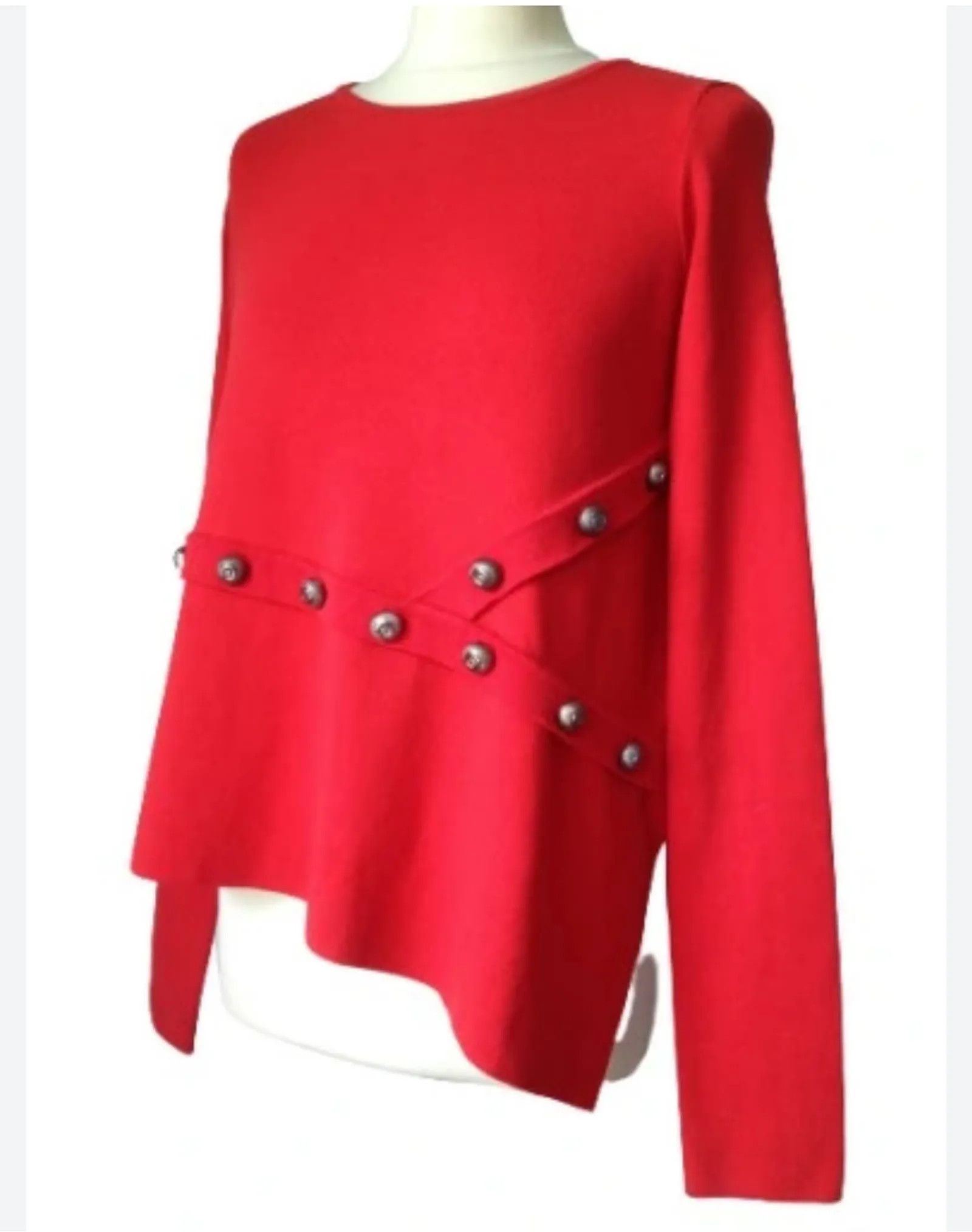 Pinko Pinko röd julig tröja Sweater Size XL / US 12-14 / IT 48-50 - 4 Thumbnail