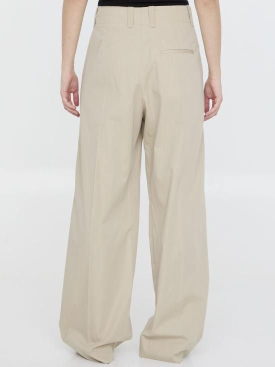 Bottega Veneta BOTTEGA VENETA Women Straight Pants 771675 BEIGE Size 28" / US 6 / IT 42 - 4 Thumbnail