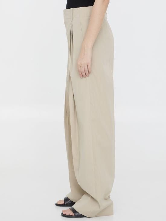 Bottega Veneta BOTTEGA VENETA Women Straight Pants 771675 BEIGE Size 28" / US 6 / IT 42 - 3 Thumbnail