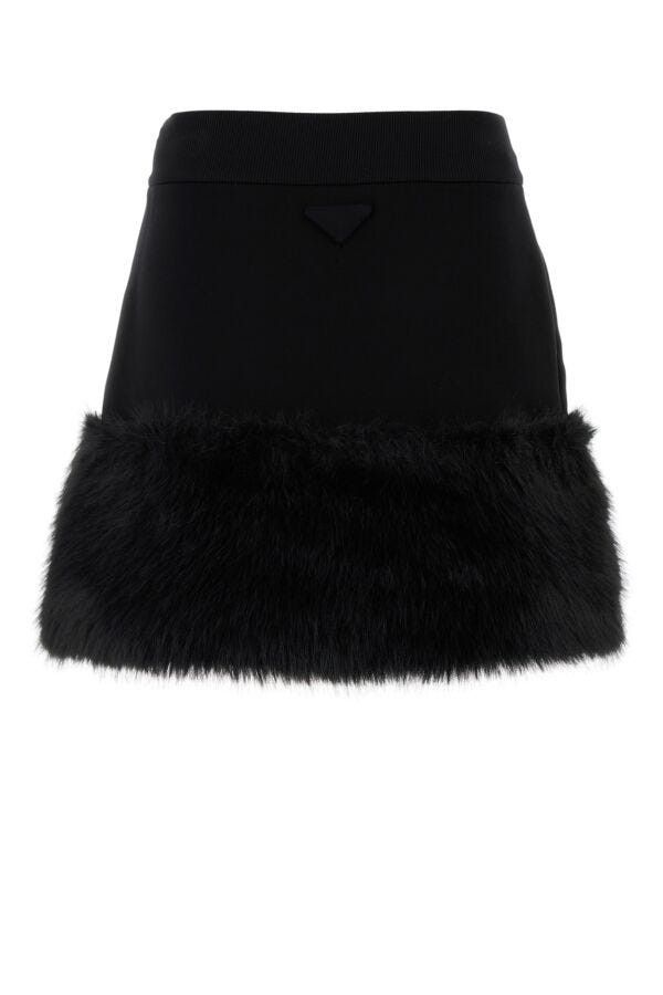Prada Black Cotton Blend Mini Skirt Size M / US 6-8 / IT 42-44 - 4 Thumbnail