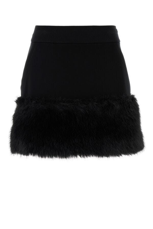 Prada Black Cotton Blend Mini Skirt Size M / US 6-8 / IT 42-44 - 3 Thumbnail