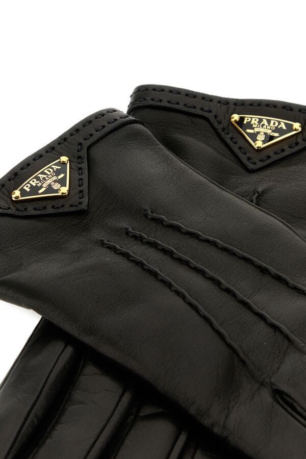 Prada Black Nappa Leather Gloves Size ONE SIZE - 4 Thumbnail
