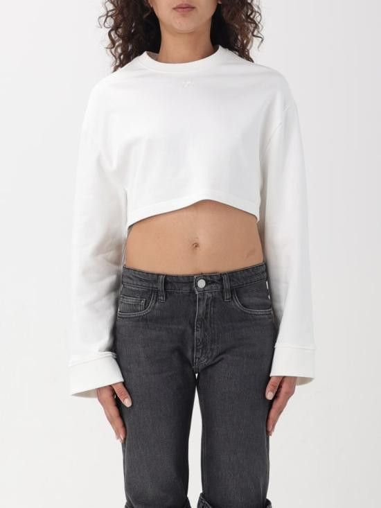 Courreges COURREGES Women Sweater 124JSW009JS0120 0001 White Size M / US 6-8 / IT 42-44 - 3 Thumbnail