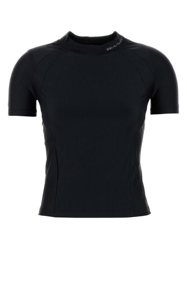 T by Alexander Wang Black Stretch Nylon T-Shirt Size S / US 4 / IT 40 - 3 Thumbnail