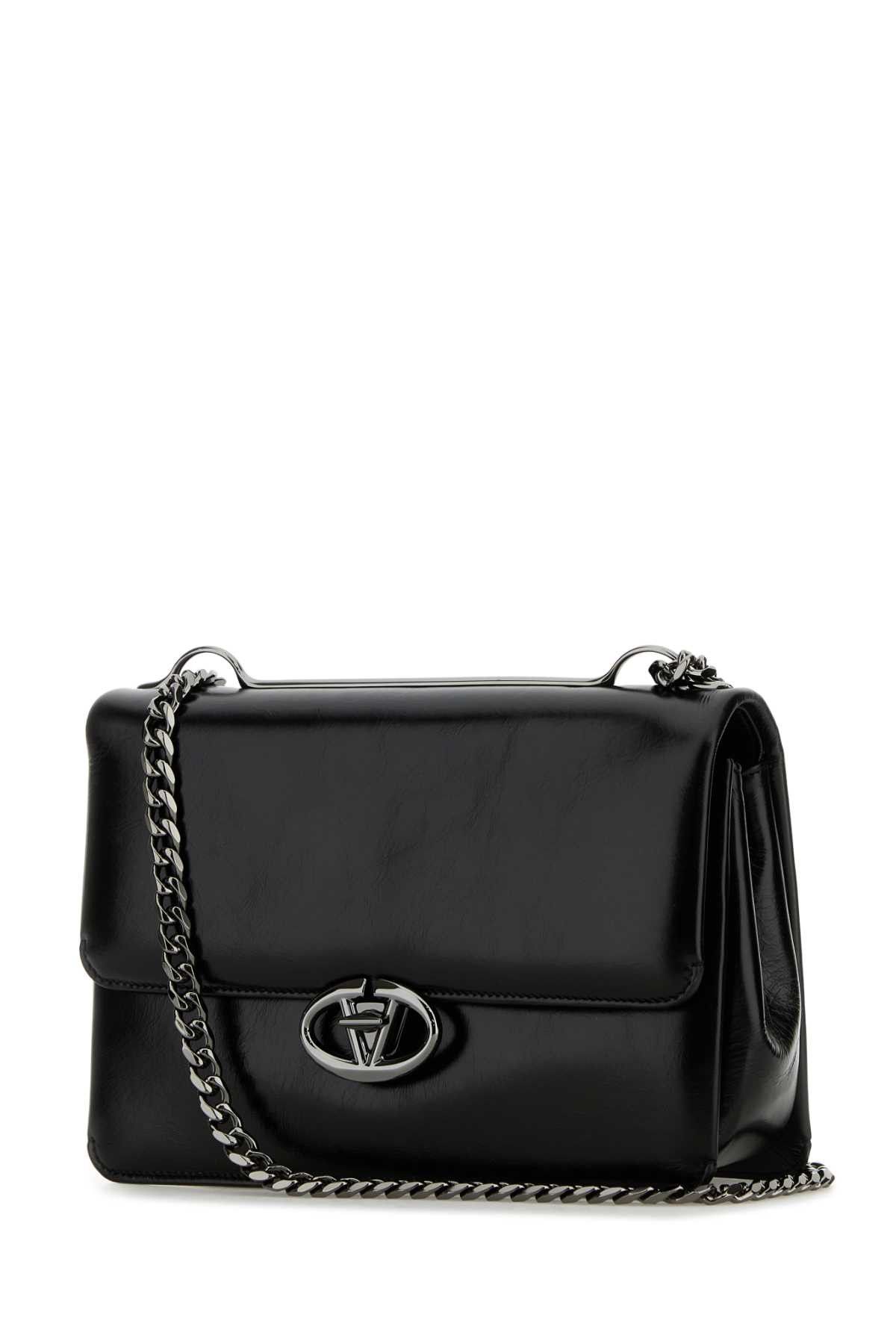 Valentino Black Leather Medium Vlogo Shoulder Bag Size ONE SIZE - 2 Thumbnail