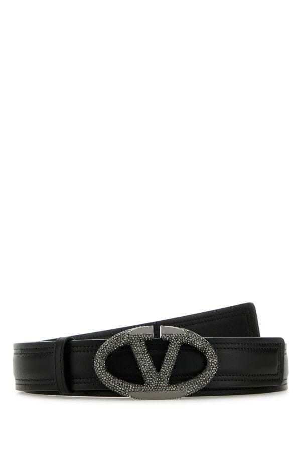Valentino Black Leather Vlogo The Bold Edition Belt Size ONE SIZE - 3 Thumbnail