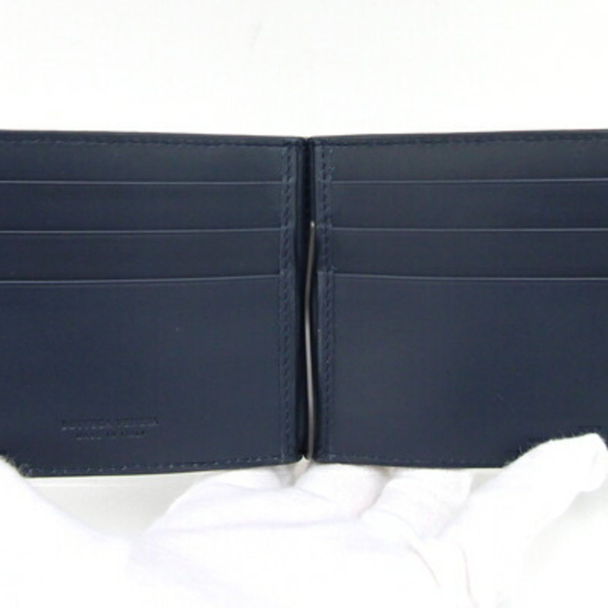 Bottega Veneta Bottega Veneta Bi-fold Money Clip Intrecciato 123180 Navy Leather Wallet Bill Men's BOTTEGA VENETA Size ONE SIZE - 3 Thumbnail