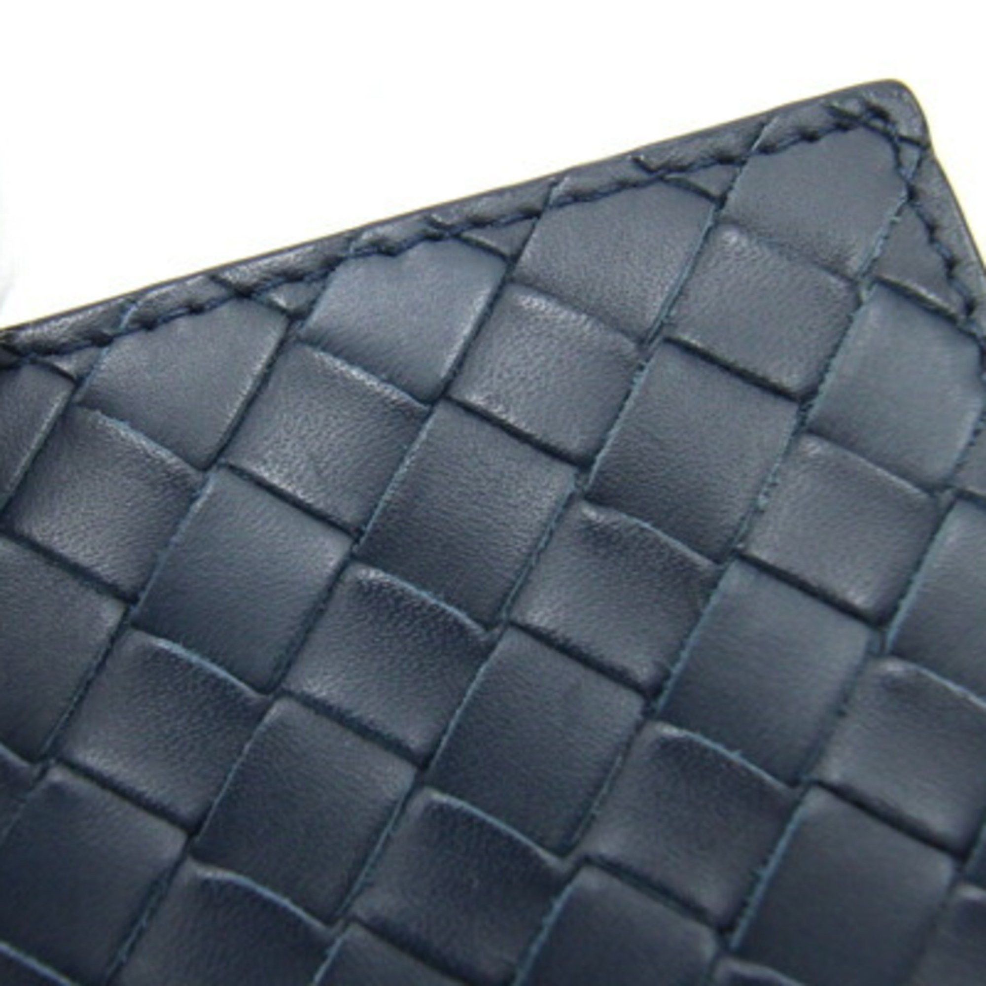 Bottega Veneta Bottega Veneta Bi-fold Money Clip Intrecciato 123180 Navy Leather Wallet Bill Men's BOTTEGA VENETA Size ONE SIZE - 5 Thumbnail