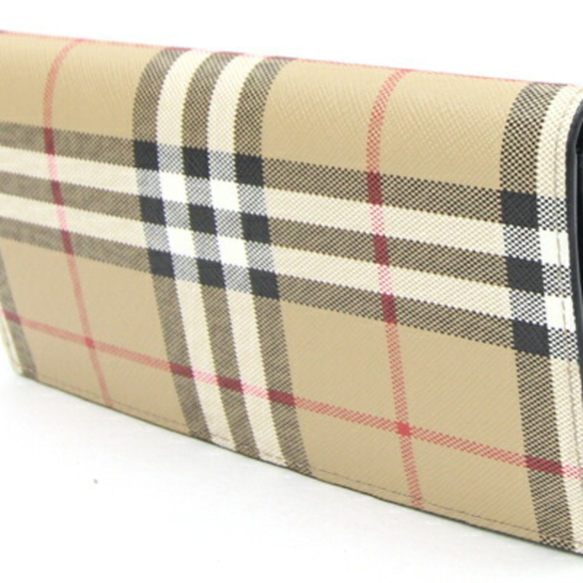 Burberry Burberry Bi-fold Long Wallet 8065640 Beige Black PVC Leather Nova Check Men's BURBERRY Size ONE SIZE - 2 Thumbnail