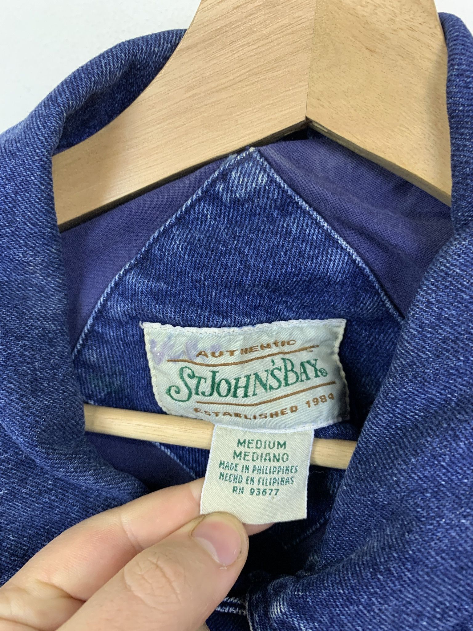 Levi's Vintage 1990s St Johns Bay Dark Wash Denim Coat Size M Size US M / EU 48-50 / 2 - 2 Thumbnail