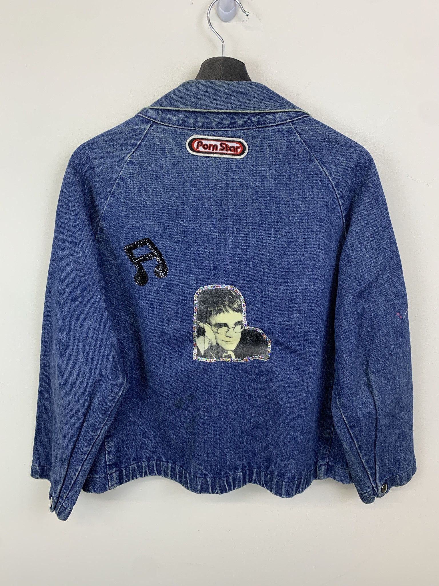 Band Tees Vintage Denim Jacket 1990s Elton John Porn Star Denim Jacket Size S (M) Size US S / EU 44-46 / 1 - 4 Thumbnail