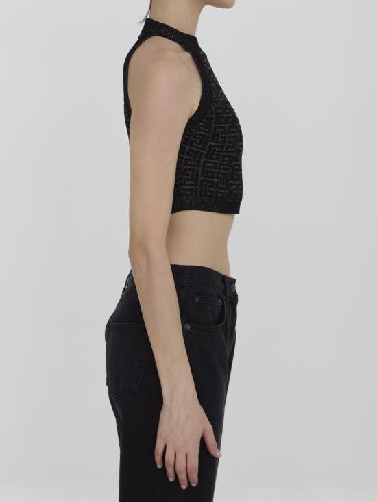 Balmain BALMAIN Women Tops DF1AB026 BLACK Size S / US 4 / IT 40 - 3 Thumbnail