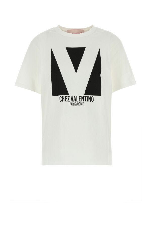Valentino White Cotton T-Shirt Size S / US 4 / IT 40 - 3 Thumbnail