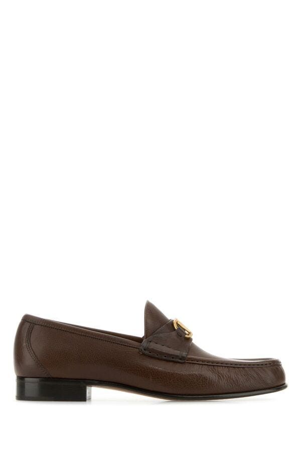 Valentino Brown Leather Vlogo Loafers Size US 8 / EU 41 - 3 Thumbnail