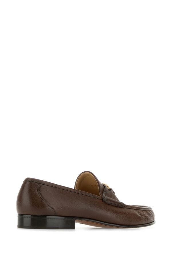 Valentino Brown Leather Vlogo Loafers Size US 8.5 / EU 41-42 - 5 Thumbnail