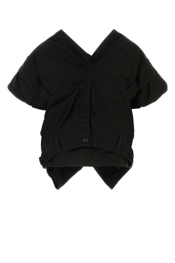 Balenciaga Black Cotton Blend Top Size S / US 4 / IT 40 - 3 Thumbnail