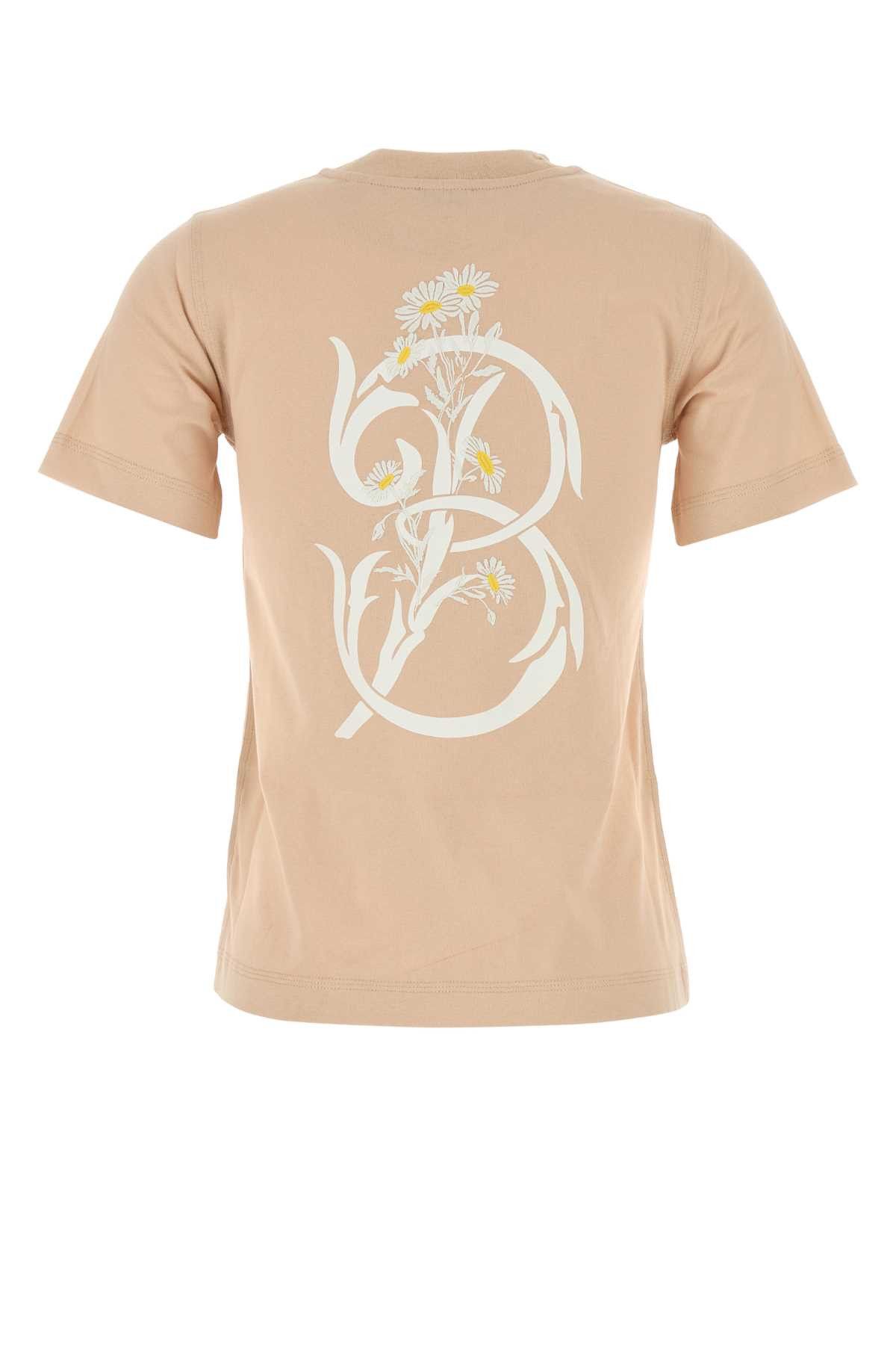 Burberry Peach Cotton T-Shirt Size XS / US 0-2 / IT 36-38 - 2 Thumbnail