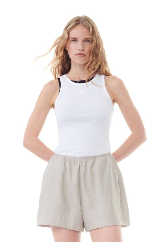 Ganni GANNI Women Tops T3897 151 White Size L / US 10 / IT 46 - 3 Thumbnail