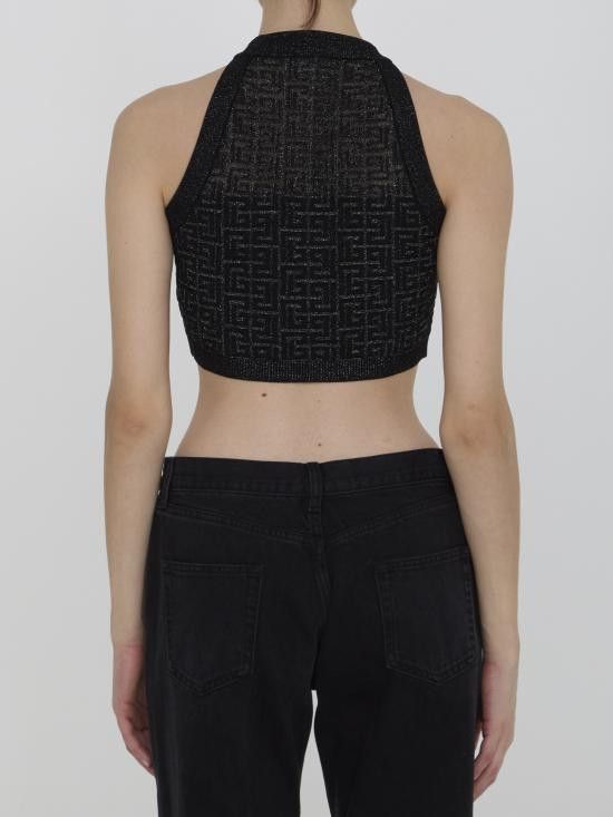 Balmain BALMAIN Women Tops DF1AB026 BLACK Size M / US 6-8 / IT 42-44 - 4 Thumbnail