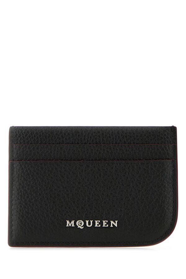 Alexander McQueen Black Leather Card Holder Size ONE SIZE - 3 Thumbnail