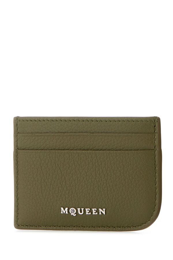 Alexander McQueen Army Green Leather Card Holder Size ONE SIZE - 4 Thumbnail