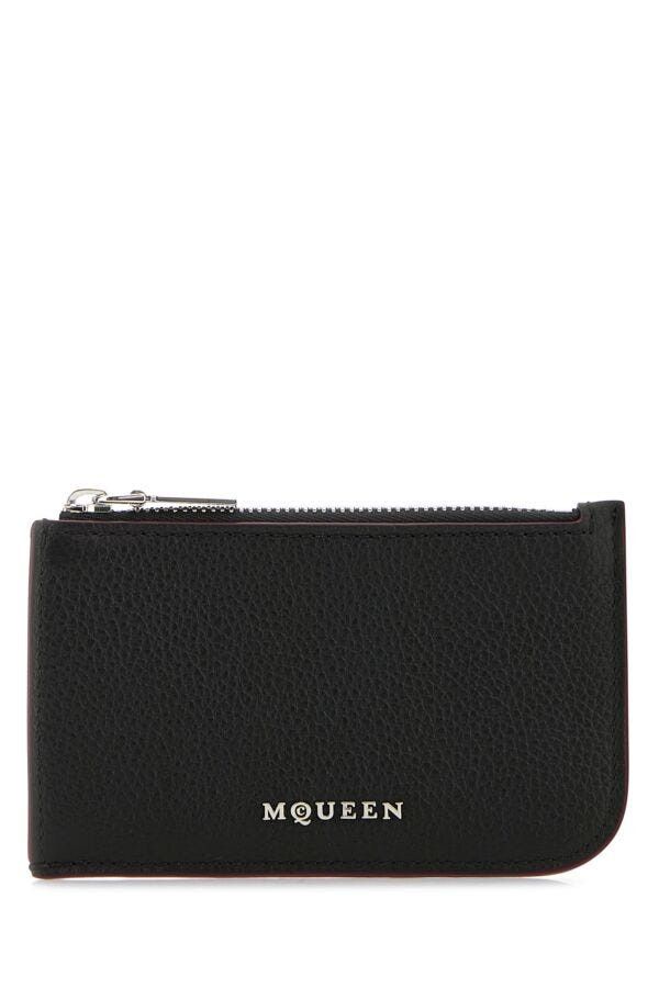 Alexander McQueen Black Leather Card Holder Size ONE SIZE - 3 Thumbnail