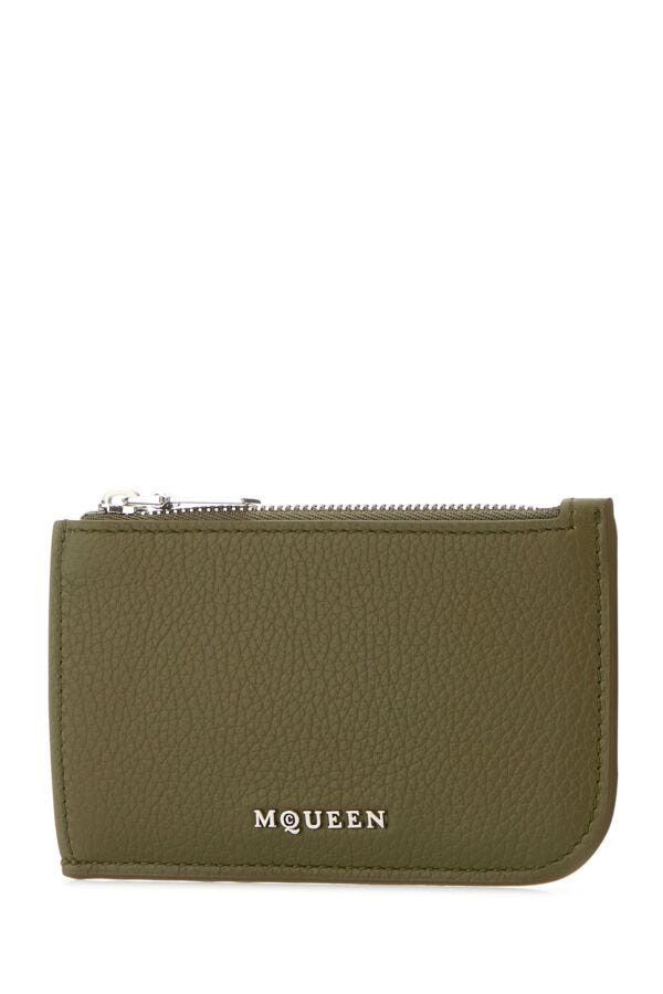 Alexander McQueen Army Green Leather Card Holder Size ONE SIZE - 4 Thumbnail
