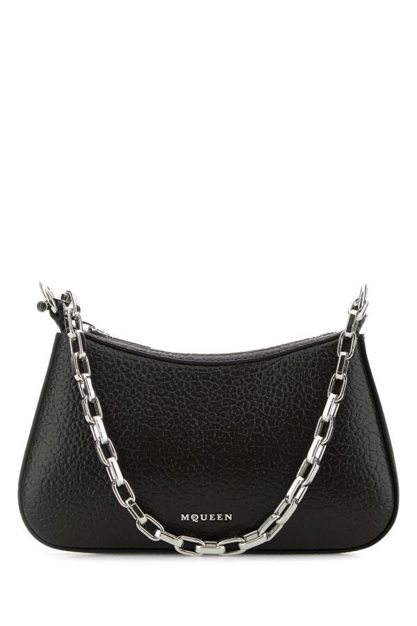 Alexander McQueen Black Leather Mini T-Bar Handbag Size ONE SIZE - 3 Thumbnail
