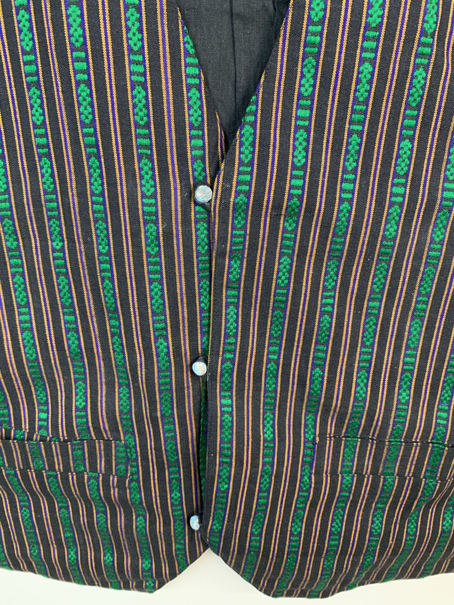 Other Vintage 1980s Vest Nepalese Emerald Vertical Stripe Vest Size L Size US L / EU 52-54 / 3 - 3 Thumbnail