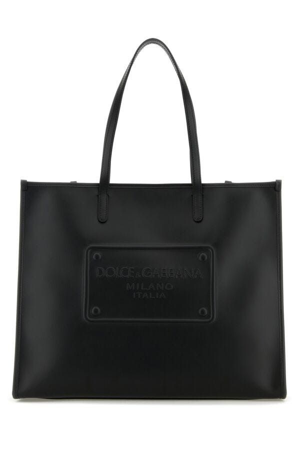 Dolce & Gabbana Black Leather Shopping Bag Size ONE SIZE - 3 Thumbnail