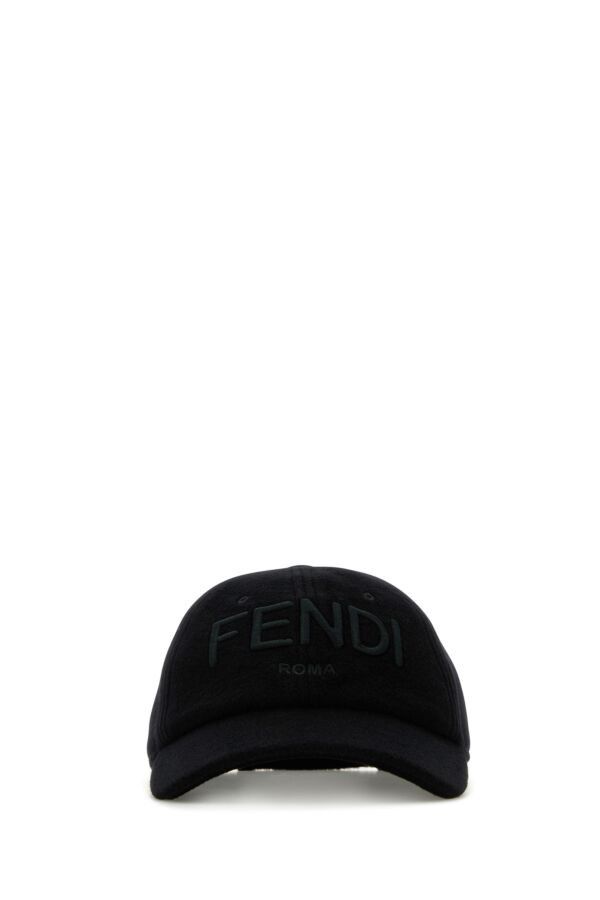 Fendi Black Wool Blend Baseball Cap Size ONE SIZE - 3 Thumbnail