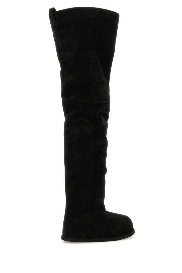 Amina Muaddi Black Suede Heidi Over-The-Knee Boots Size US 9 / IT 39 - 5 Thumbnail