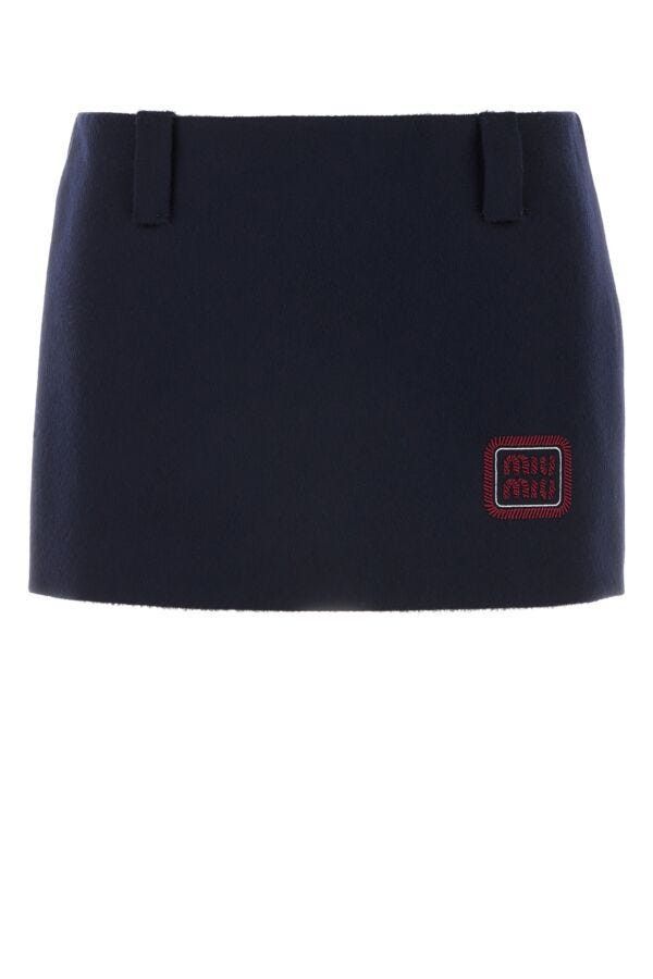 Miu Miu Midnight Blue Wool Blend Mini Skirt Size 27" / US 4 / IT 40 - 3 Thumbnail
