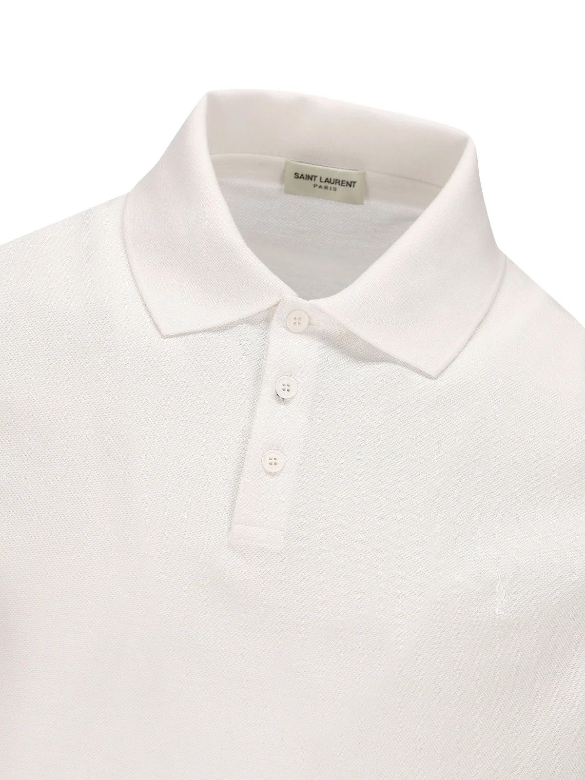 Saint Laurent Paris Cassandre polo shirt in cotton pique cream Size US XS / EU 42 / 0 - 4 Thumbnail
