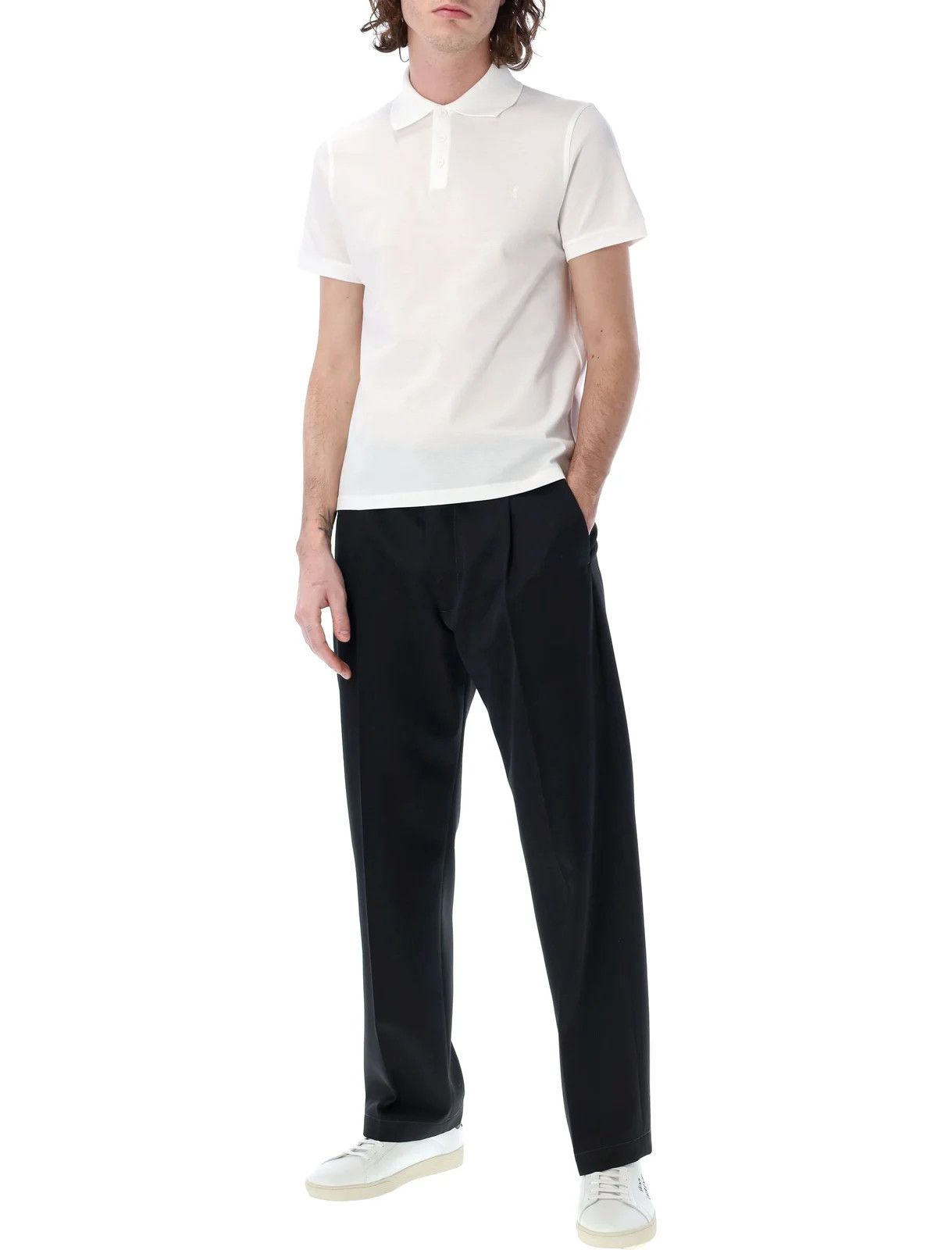 Saint Laurent Paris Cassandre polo shirt in cotton pique cream Size US S / EU 44-46 / 1 - 3 Thumbnail