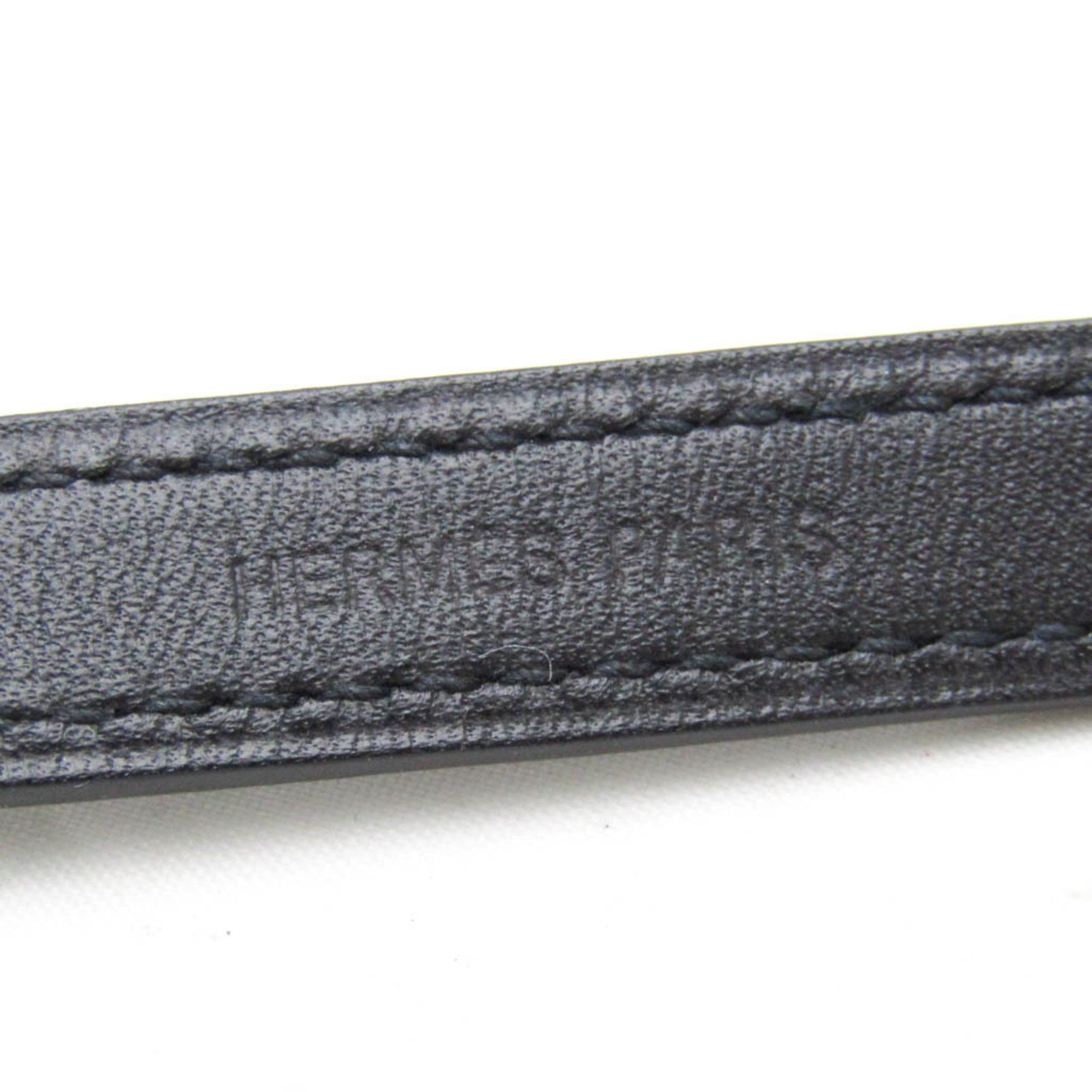 Hermes Hermes Leather,Metal Bangle Black,Silver Size ONE SIZE - 7 Thumbnail