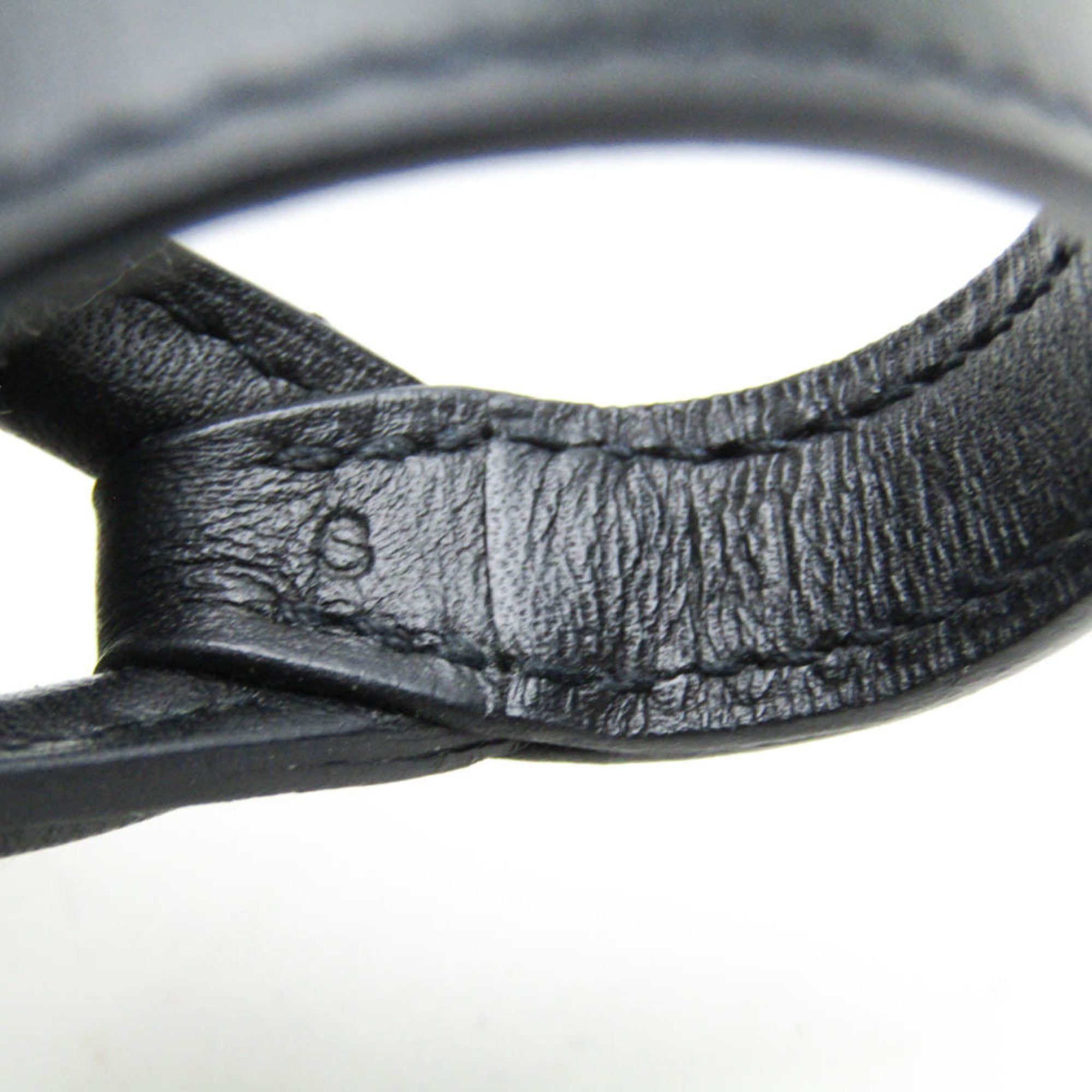 Hermes Hermes Leather,Metal Bangle Black,Silver Size ONE SIZE - 8 Thumbnail